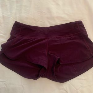 Lululemon speed up shorts purple- size 6